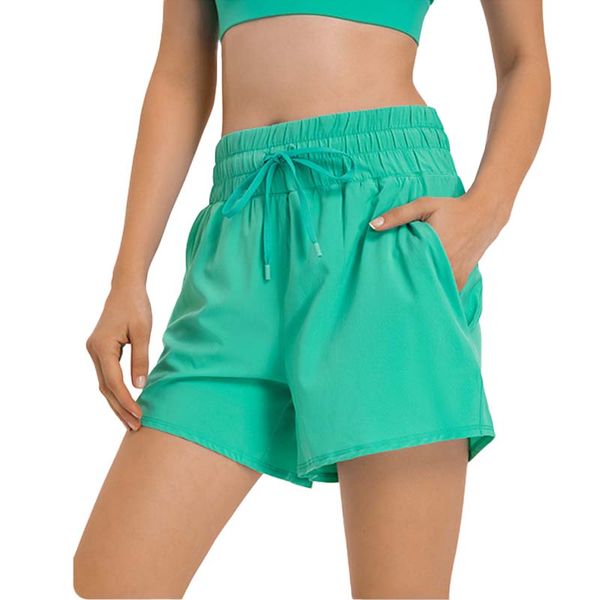 

new sweat-wicking drawcord waist lightweight breathable women running workout gym fitness yoga shorts, White;black