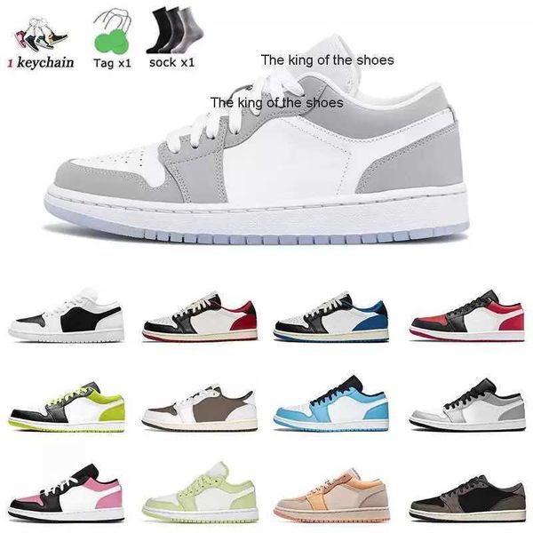 

2023 og2023 og classic lows 1 1s basketball shoes mens sports wolf grey unc fragment gym red game royal bred white paris panda pine green wo, Black