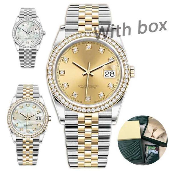 

rolax luxury 41/36mm mens automatic 31mm/28mm woman quartz watches with box sapphire swimming wristwatches full stainless steel luxury diamo, Slivery;black