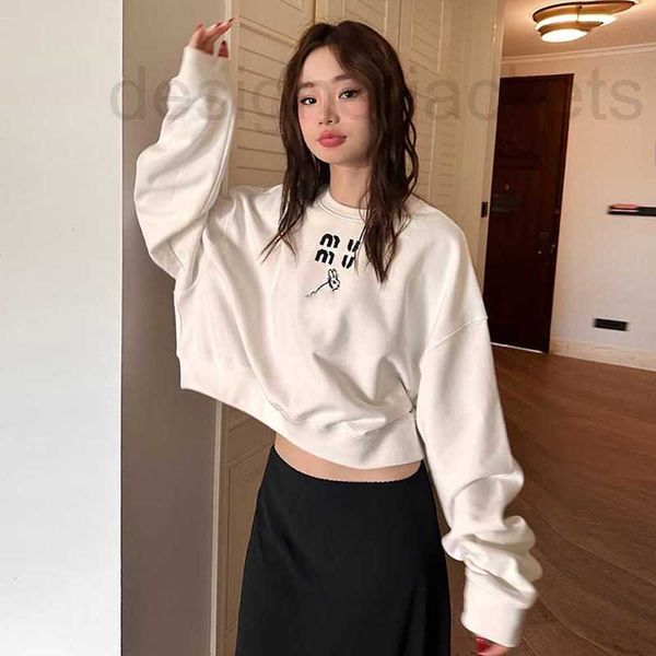 

women's hoodies & sweatshirts designer sweater spring summer sticker letter rabbit loose spicy girl short round neck 2nev, Black