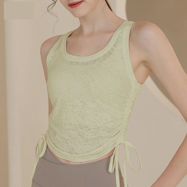 

ll women's sports tank nylon jacquard yoga short suit smock underwear workout fitness tank sleeveless summer ll647