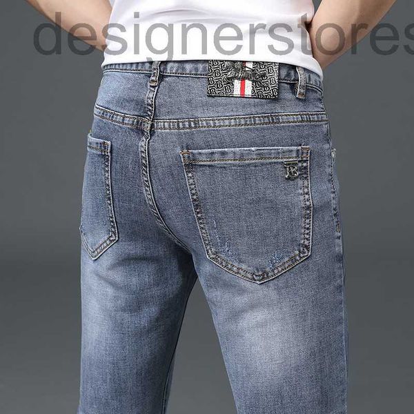 

men's jeans designer new jeans men's trend slim pants casual long oh8b, Blue