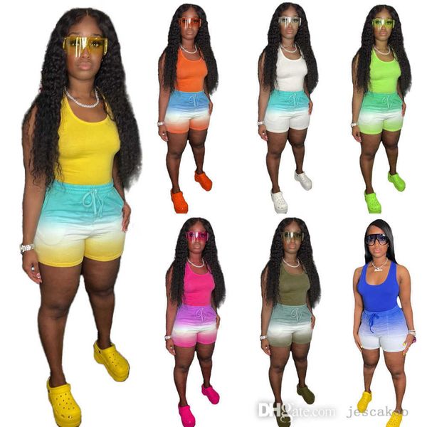 

2023 women tracksuits summer two piece set tank and sweatpants belt tether outfits jogging suit sports clothing, Gray