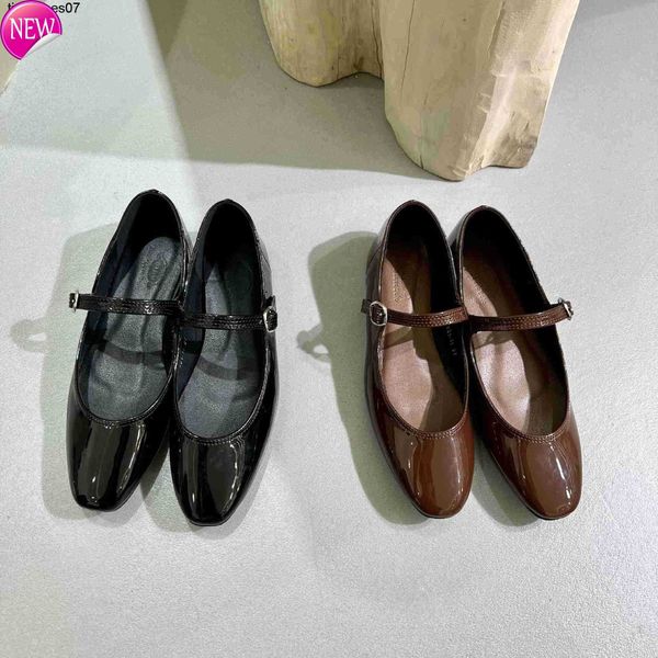 

the row designer muller niche design french shallow mary jane shoes single women's shoes sole elegant and simple, Black