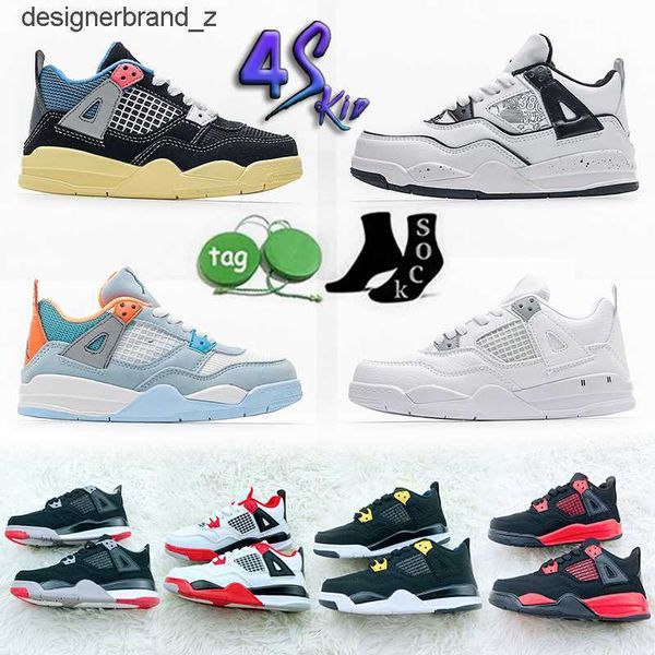 

jumpman kids basketball shoes 4 4s black cat lightning fire red white oreo cement bred pure money boys girls children toddler sneakers td gs