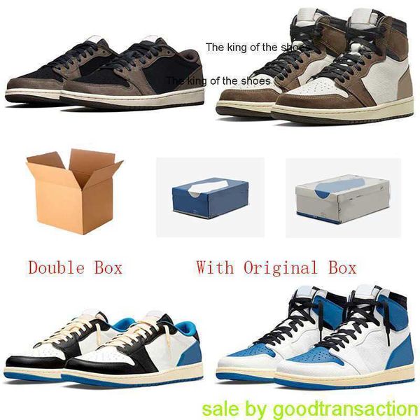 

2023 og2023 og with original box 10 days get shoes 2022 authentic travis 1 high og sp shoes low military blue 1s scotts cactus jack fragment, Black