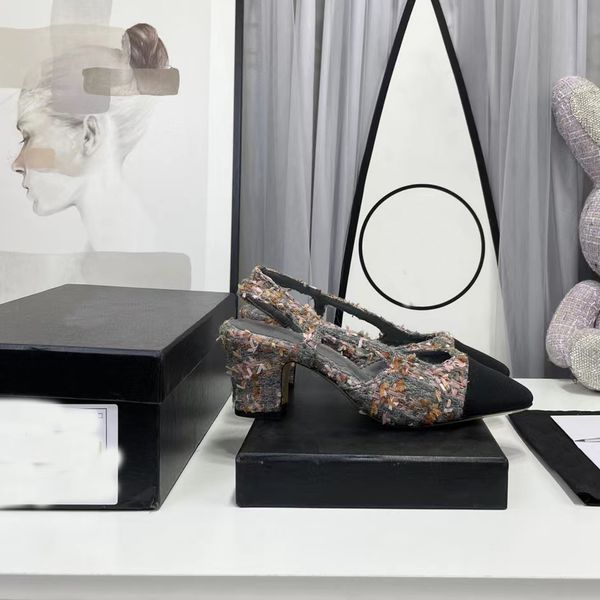 

elegant dress shoes designer high heeled women classic sandals stitching square toe thick heel 6cm back empty ankle band casual shoe fashion, Black