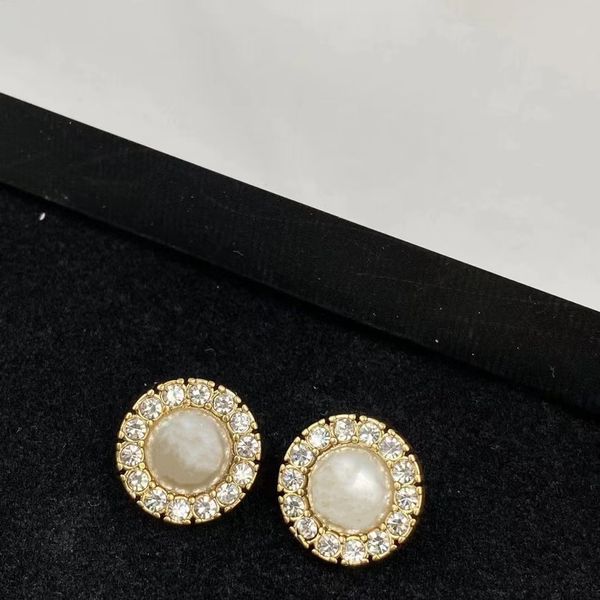 

small pearl earrings new fashion trend diamond head earrings, Golden