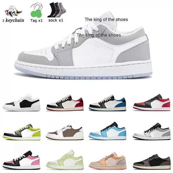 

2023 og2023 og classic lows 1 1s basketball shoes mens sports wolf grey unc fragment gym red game royal bred white paris panda pine green wo, Black