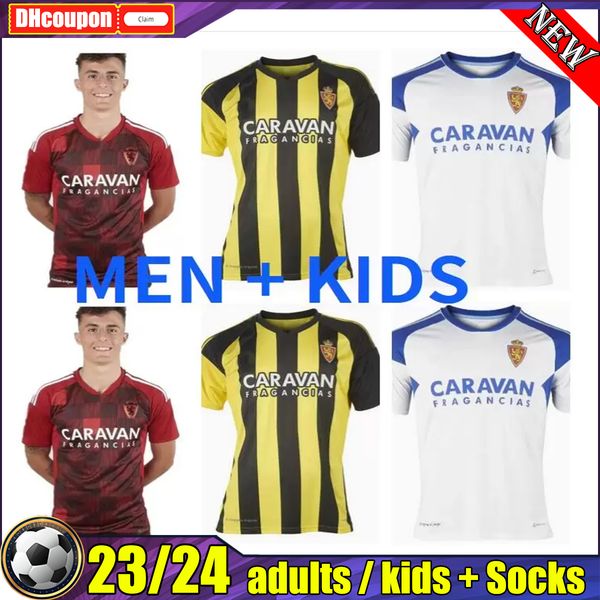 

2022 2023 jersey real zaragoza soccer jerseys 22 23 gamez zapater fran home pombo shinji kagawa football shirts guti javi ros . suarez men, Black;yellow