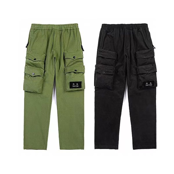 

duyou men's pants brand designers pants metal nylon pocket embroidered badge casual trousers thin reflective pants size m-2xl 0087, Black
