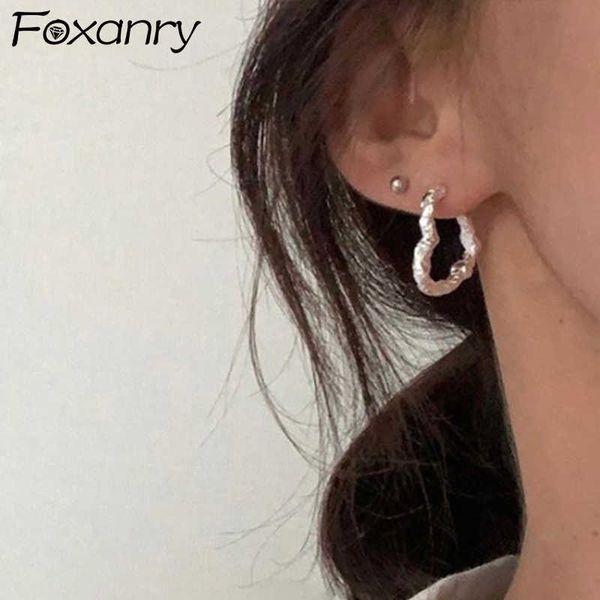 

charm anry prevent allergy love heart earrings for women couples new fashion korean cute irregular pattern party jewelry gifts l230315, Golden