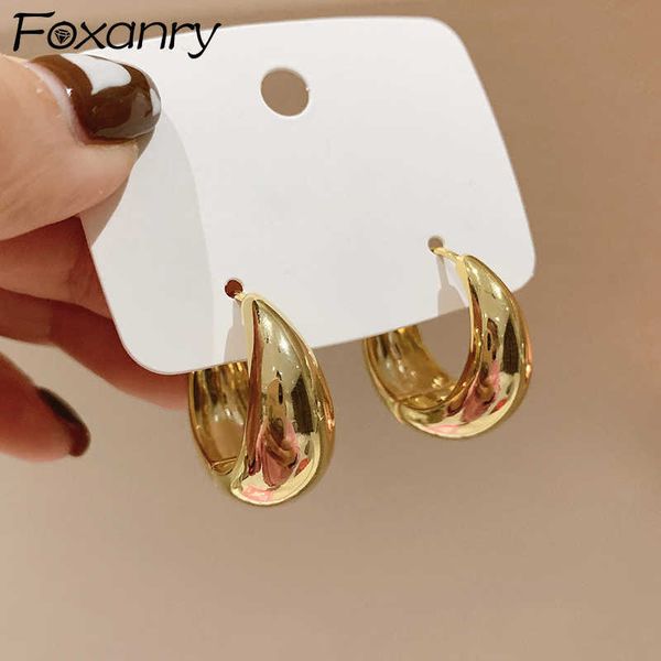

charm anry minimalist silver color earrings for women girl summer new trendy elegant water drop geometric party jewelry gift l230315, Golden