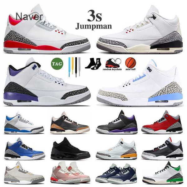 

3s women men basketball shoes white cement 3 fire red rust pink dark iris archaeo brown racer blue pine lucky green cardinal cool grey 5bvr, Black