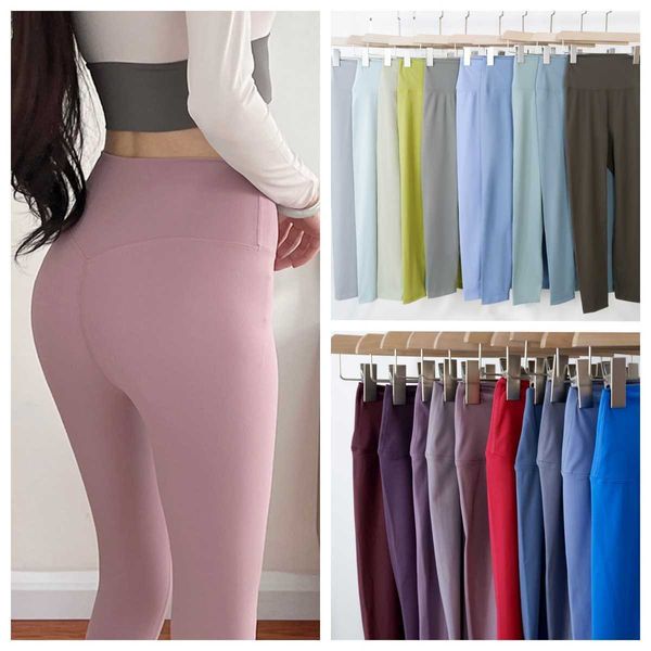 

legging lu designer pants naked feeling high waist sports pant women breathable workout seamless scrunch tight wear gym colors