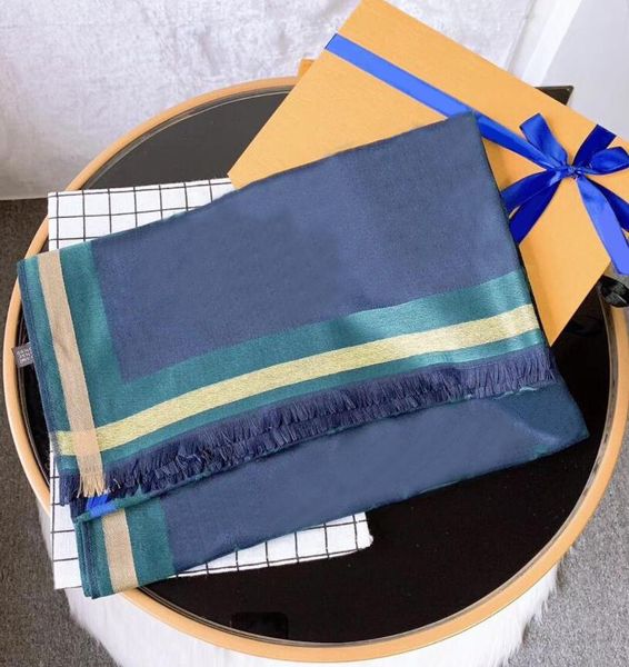 

fashion designer women silk scarf autumn wool scarfs classic letters wrap shawl scarves size 180*70 4 colors option, Blue;gray