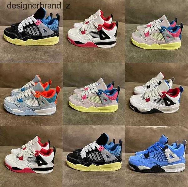 

kids jumpman 4 4s basketball shoes 30th anniversary uni on x desert moss taupe haze university blue iv noir brigade blue guava ice ywbp, Black