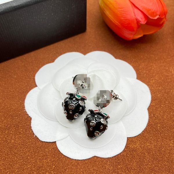 

high classic 18k gold plated stud designer double g earring luxury geometric crystal heart-shaped couple earrings for woman wedding birthday, Golden;silver