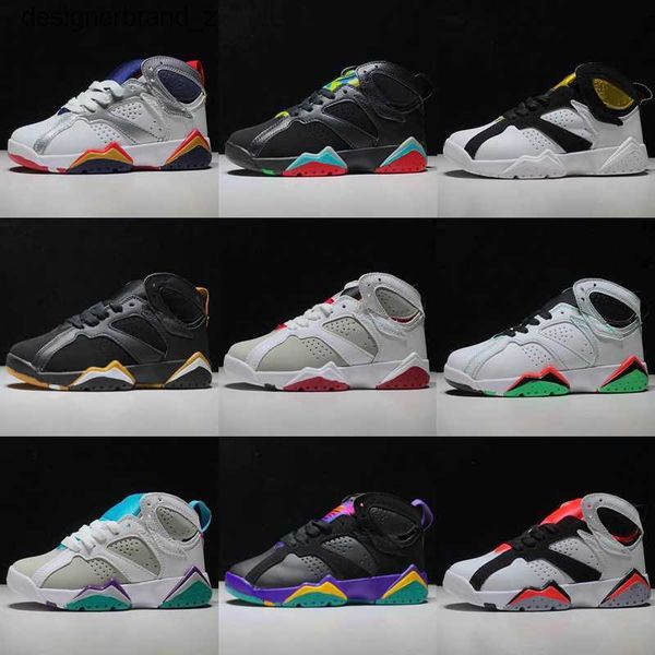 

2022 kids jumpman 7 sneakers children boys girls baby toddler 7s basketball shoes athletic sneakers sports shoe size 28-35 9fon, Black
