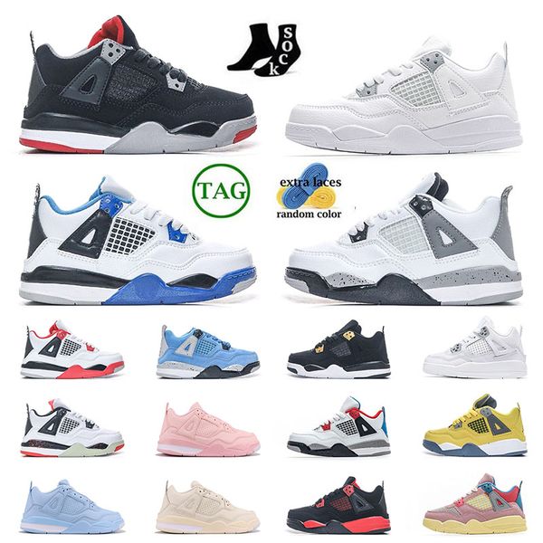 

wholesale kid shoes 4s toddler movement designer for young boy girls union sophomore album university blue sail what the bred fire red toddl