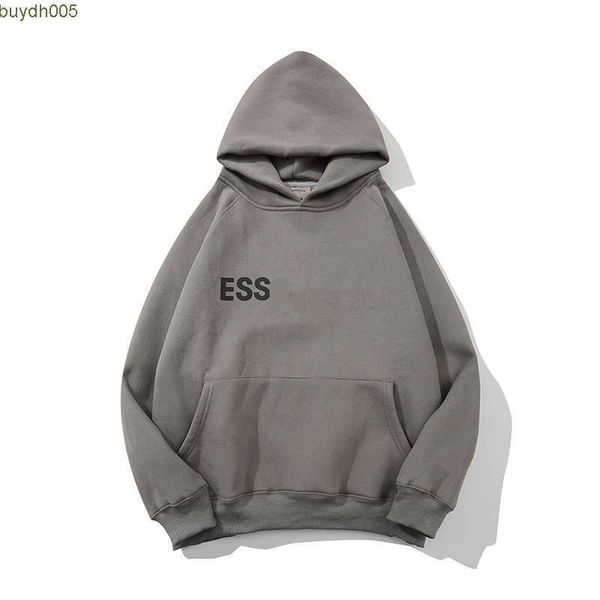 

ar9f 23 new hoodie hoodies sweatpants high street brand ess silicone small letters reflective flocking autumn and winter fashion style plus, Black