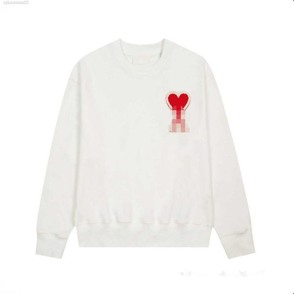 

hoodie male and female designer amis paris hooded quality sweater embroidered red love winter round neck jumper couple sweatshirts cw, Black