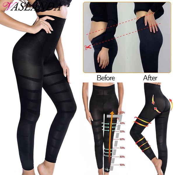 

women's shapers legs slimming body shaper anti cellulite compression leggings high waist tummy control panties thigh sculpting slimmer, Black;white