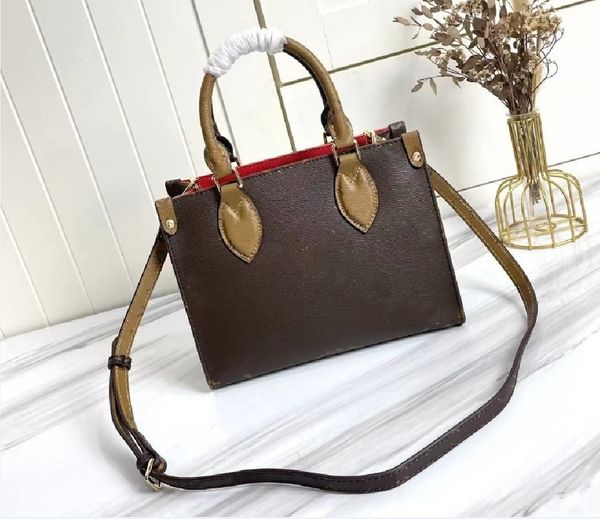 

25cm 34cm 41cm luxury totes designer bag womens handbags onthego tote bag crossbody flower ladies casual genuine leather purse shoulder bags