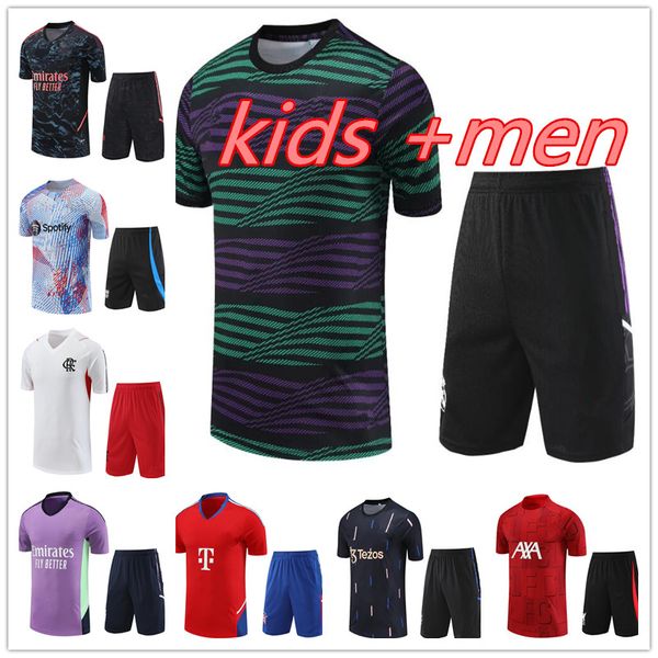 

barcelonas madrid soccer training jerseys 2023 al nassr utd pregame clothing short sleeve tracksuit 2023 24 flamengo t-shirt zip pocket shor, Black