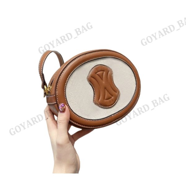 

luxurys designers triomphes mini canvas evening bags pochette round oval wallet smooth leather women's handbags crossbody clutch should, Red;black