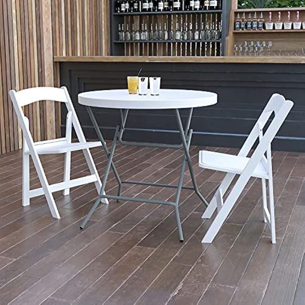 

flash furniture 2 63 foot round granite white plastic folding table
