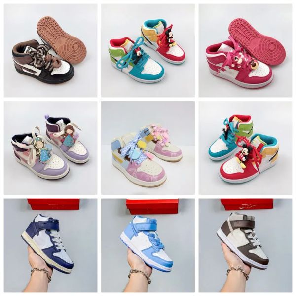 

athletic & designer kids shoes jumpman 1s promotion good infants kid shoe skateboard boys girls children color sneak, Black