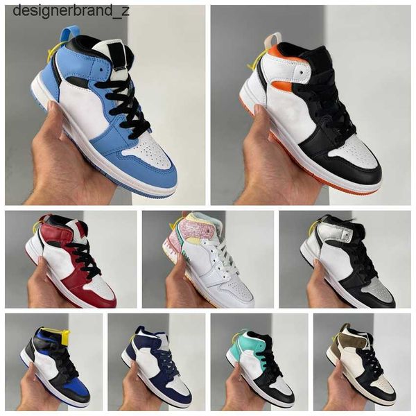 

designer jumpman kids shoe infants sneakers new midnight navy royal toe tropical twist paint drip gym red university blue 1 mid gs infant k5, Black
