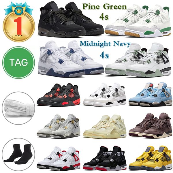 

4s basketball shoes women men 4 military black cat oreo fire red thunder sail university blue cool greys seafoam cactus jack canvas bred spo