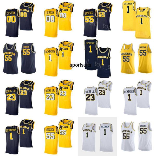 

ncaa basketball college wolverines 1 hunter dickinson jersey university 55 eli brooks 12 devante jones 22 caleb houstan 14 moussa diabate 23, Black;red