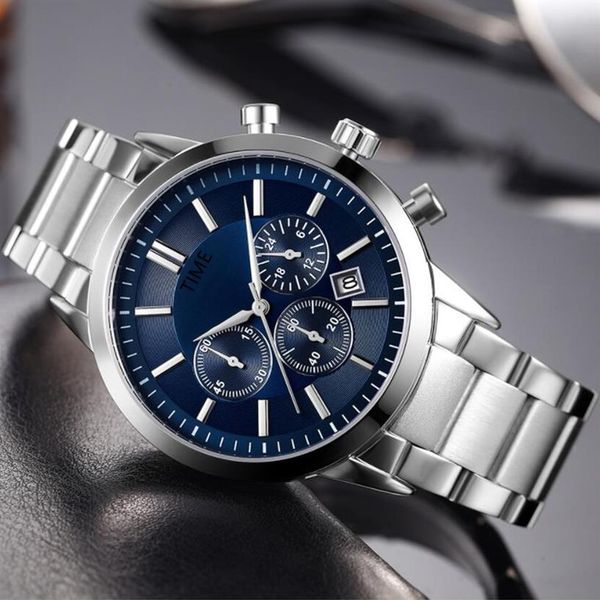 

men classic business watch luxury wristwatches stainless steel navitimer 1884 sports chronograph male automatic quartz watches 98l, Slivery;brown