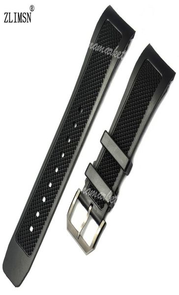 

diver silicone rubber watch bands 22mm for iwc men black strap for iwc buckle zlimsn brand1152718, Black;brown