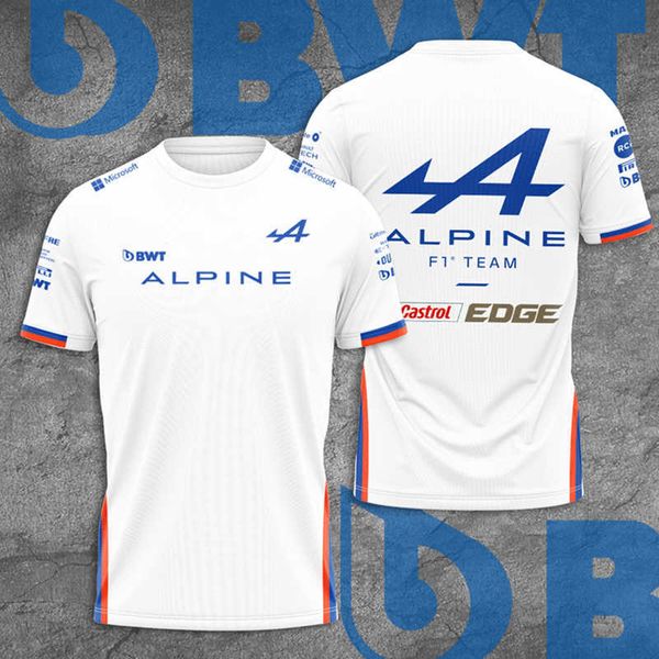 

men's fashion t shirt oversized 23 new f1 formula one racing team summer white alpine outdoor sports short sleeve clothing 4jtg, White;black