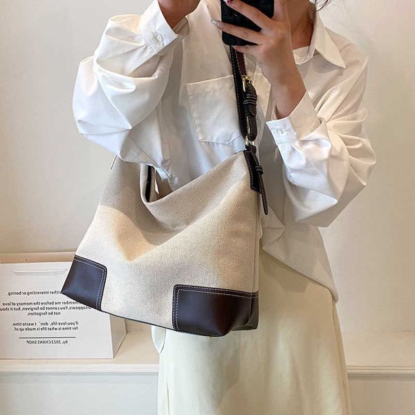 

nxy ladies patchwork fabric large capacity shoulder bag 2023 summer fashion casual women bucket shopper bags handbag