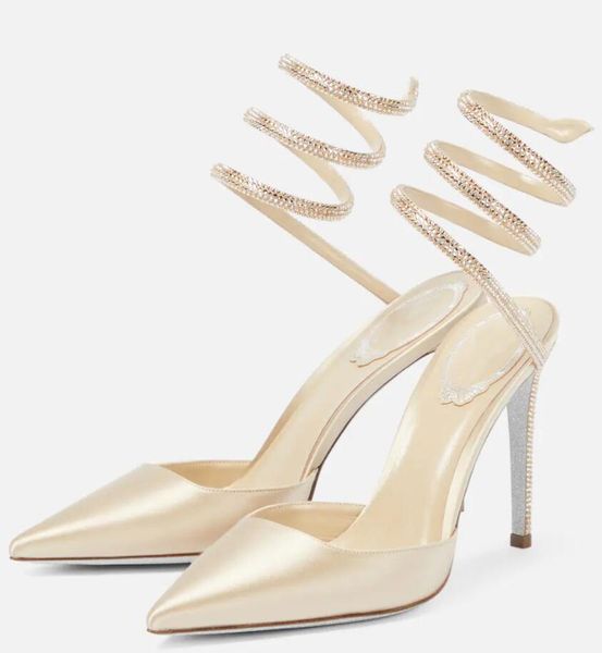 

luxury women dress shoes wedding sandal rene cleo embellished satin pumps jewelled sandals stiletto heels evening high heel pump shoes pumps, Black