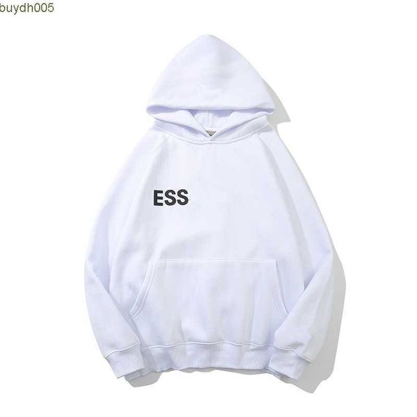 

hjhd 23 new hoodie hoodies sweatpants high street brand ess silicone small letters reflective flocking autumn and winter fashion style plus, Black