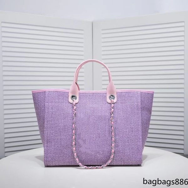 

7a women luxury handbag designer sunlight beach bag quality fashion knitting big handbags wallet shoulder chain canvas shopping bag of high