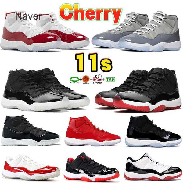 

designer jumpman 11 basketball shoes mens 11 sneakers cherry royal blue cool grey bred 25th anniversary midnight navy velvet pantone cap and, Black