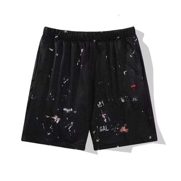 

men's casual sports shorts galleryes depts shorts designer colorful ink-jet hand-painted french classic printed mesh sports drawstring, White;black