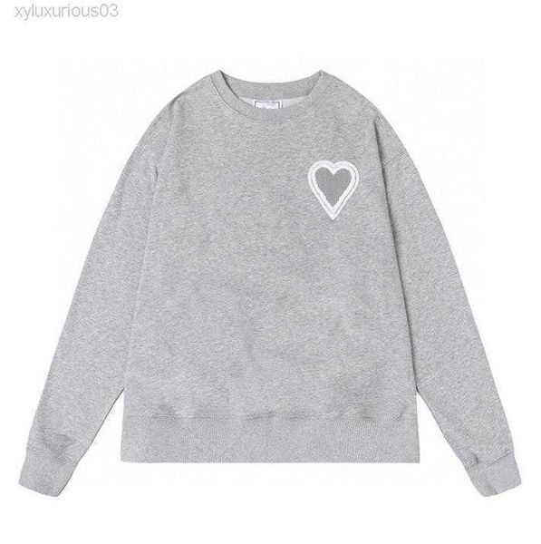 

hoodie male and female designers amis paris hooded highs quality sweater embroidered red love winter round neck jumper couple sweatshirts y7, Black