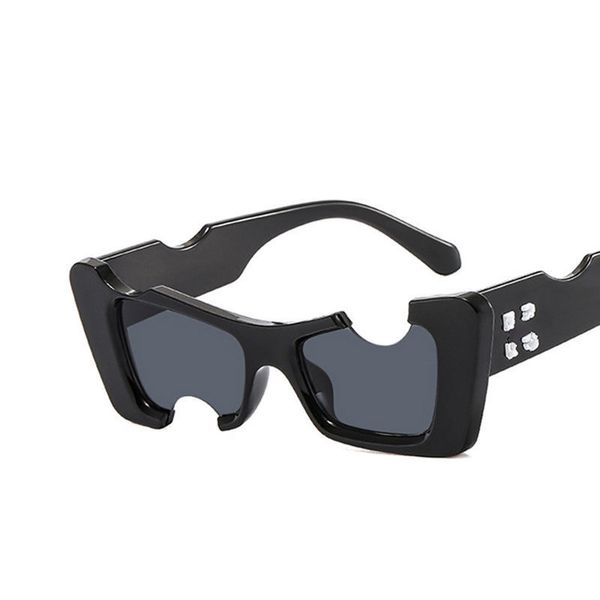 

personality irregular sunglasses female 2023 fashion x designer sunscreen small frame sunglasses men cross-border glasses, White;black