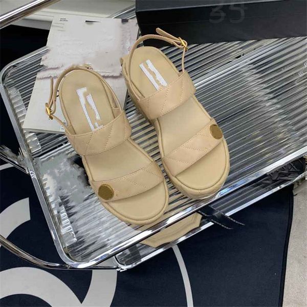 

summer popular women sandals 2023 channel luxury brand business dress wedding party leather high heels casual flat slippers 06-016, Black