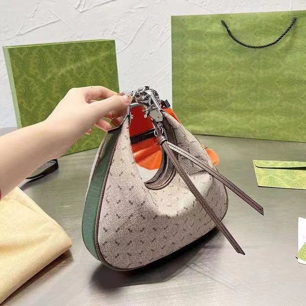 

canavs crossbdoy bags attache shoulder handbag tote bags patchwork leather hook fastener zipper cotton linen women half moon purse detachabl
