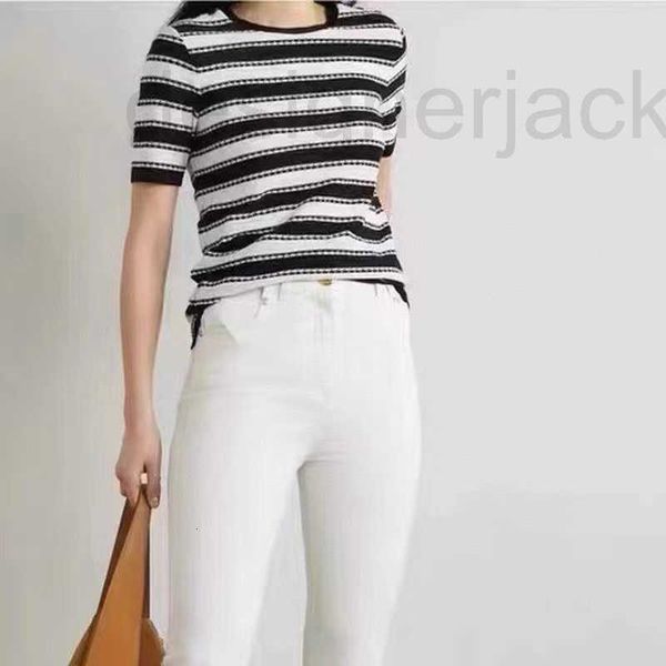 

women's knits & tees designer summer new shoulder button short sleeve pit knitted women 1x9j, White