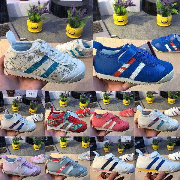

kids sneaker shoes tiger leather lace-up boys girls casual japanese fashion metallic gold casual soft summer children's casual shoes si, Black;red